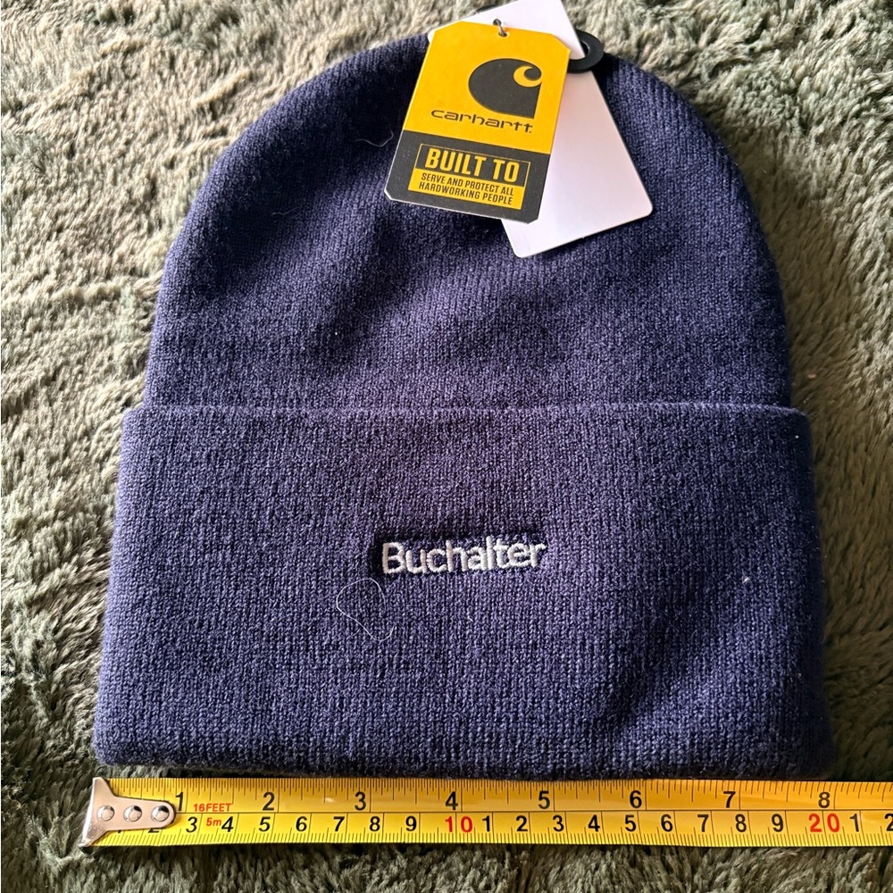 NWT Carhartt Navy Beanie with Logo